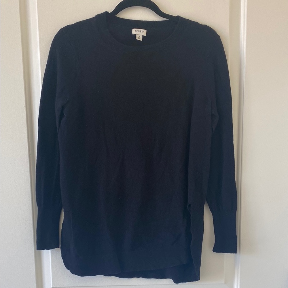J. Crew Factory Black Crewneck Sweater Classic Knit